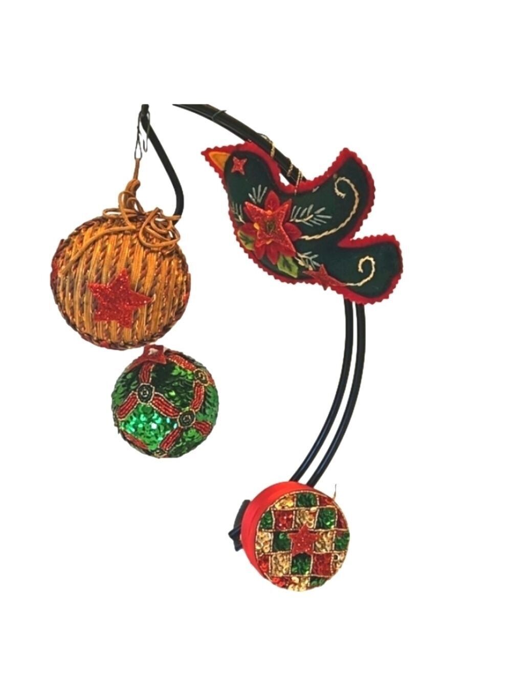 Handmade Holiday Ornaments Upcycled Hanging Decoration